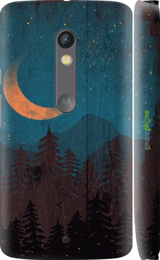3D пластиковый матовый чехол Звездный лес для Motorola Moto X Play - 6480m-459 изображение 