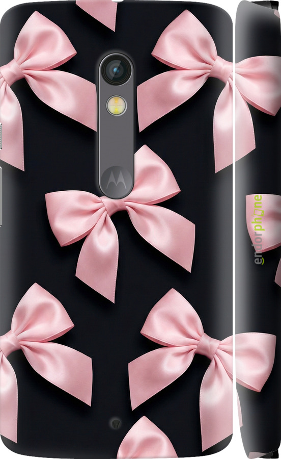 3D пластиковый глянцевый чехол Coquette Ribbons Dark Coquette для Motorola Moto X Play - 6767c-459 изображение 