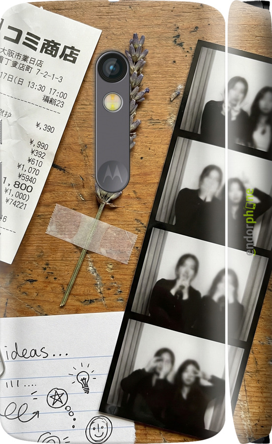 3D пластиковый глянцевый чехол Aesthetic Scrapbook Collage для Motorola Moto X Play - 6773c-459 изображение 