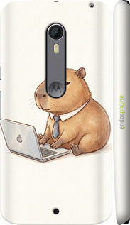 3D пластиковый глянцевый чехол 'Funny Capybara CEO Working' для Motorola Moto X Style изображение 1