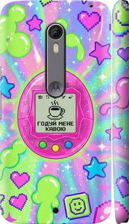 3D пластиковый глянцевый чехол 'Y2K Aesthetic Retro Pet: Годуй мене кавою' для Motorola Moto X Style изображение 3