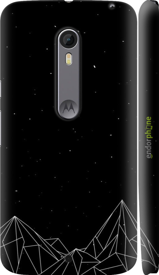 3D пластиковый глянцевый чехол Черно белые абстрактные горы для Motorola Moto X Style - 6437c-455 изображение 