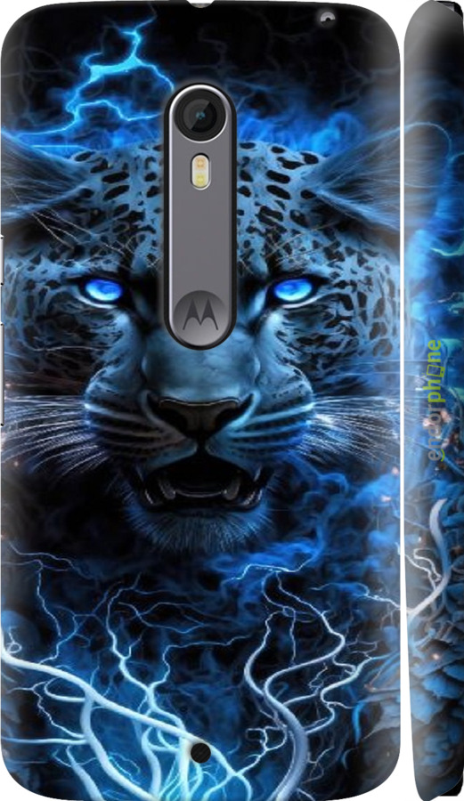 3D пластиковий матовий чехол Крижаний леопард для Motorola Moto X Style - 6460m-455 изображение 