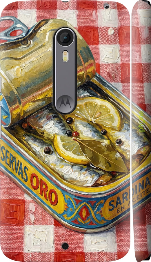 3D пластиковый глянцевый чехол Vintage Sardine Tin Phone для Motorola Moto X Style - 6772c-455 изображение 