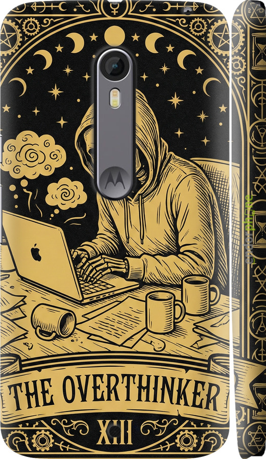 3D пластиковый глянцевый чехол The Overthinker для Motorola Moto X Style - 6774c-455 изображение 