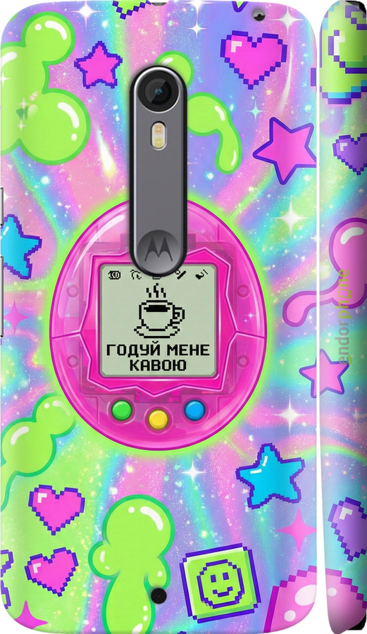 3D пластиковый глянцевый чехол Y2K Aesthetic Retro Pet: Годуй мене кавою для Motorola Moto X Style - 6784c-455 изображение 