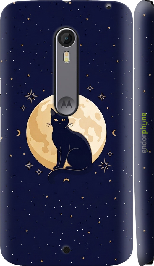 3D пластиковый глянцевый чехол Cute Cat Celestial/Witchy для Motorola Moto X Style - 6787c-455 изображение 