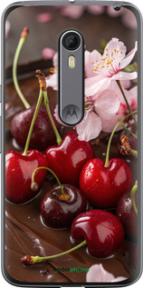 Силіконовий чехол Вишня у шоколаді для Motorola Moto X Style - 6698u-455 изображение 
