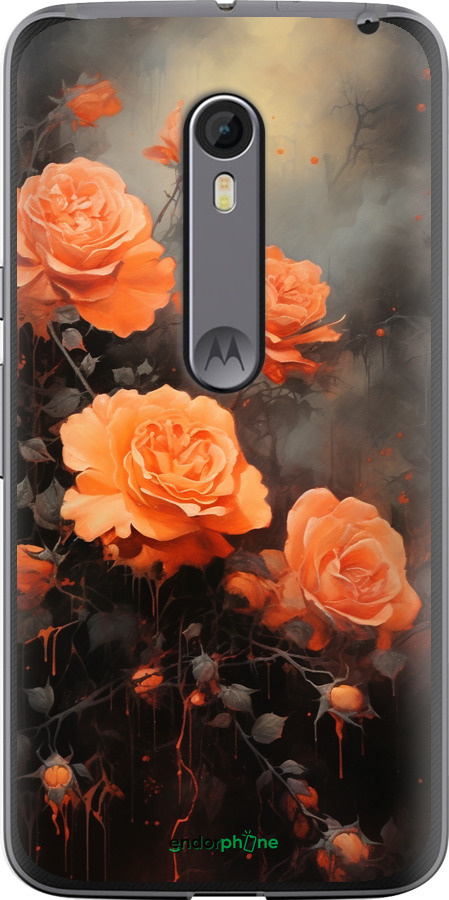 Силиконовый чехол Оранжевые розы для Motorola Moto X Style - 5944u-455 изображение 
