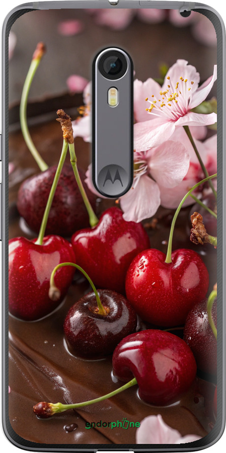 Силіконовий чехол Вишня у шоколаді для Motorola Moto X Style - 6698u-455 изображение 