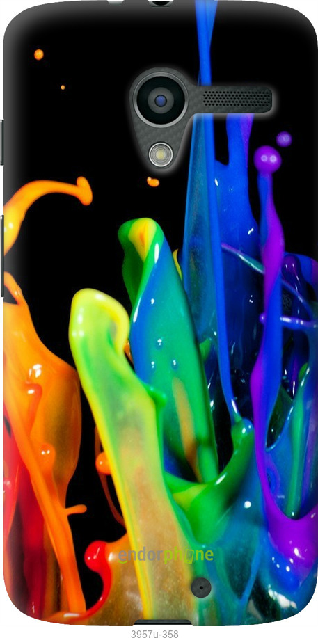 Силиконовый чехол брызги краски для Motorola Moto X - 3957u-358 изображение 