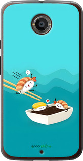 Силиконовый чехол Суши для Motorola Moto X2 - 6354u-372 изображение 