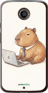 Силиконовый чехол 'Funny Capybara CEO Working' для Motorola Moto X2 изображение 1