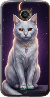 Силиконовый чехол Mystic White Cat Gothic Dark Purple Gold для Motorola Moto X2 - 6805u-372 изображение 