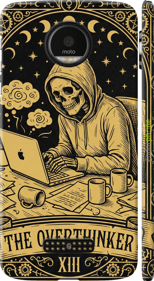 3D пластиковий глянцевий чехол The Overthinker для Motorola MOTO Z - 6774c-419 изображение 