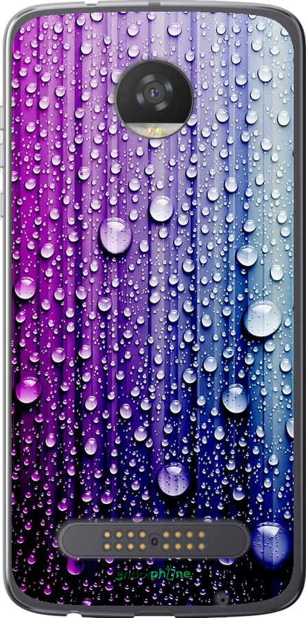 

Силіконовий чохол "Краплини води" для Motorola Moto Z2 Play, Синій