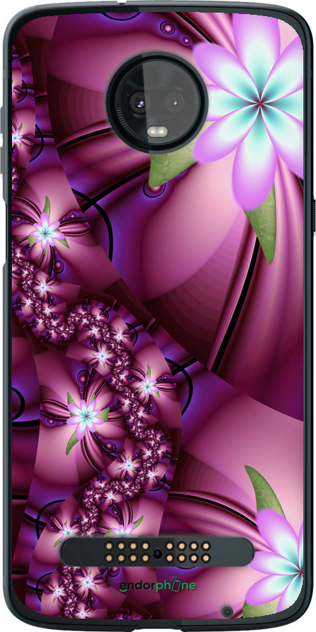 

Силіконовий чохол "Квіткова мозаїка" для Motorola Moto Z3, Рожевий