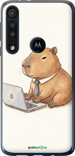 Силиконовый чехол Funny Capybara CEO Working для Motorola One Macro - 6777u-1812 изображение 