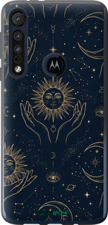 Силиконовый чехол Celestial Harmony: Sun & Moon Gold Mystic Pattern для Motorola One Macro - 6778u-1812 изображение 