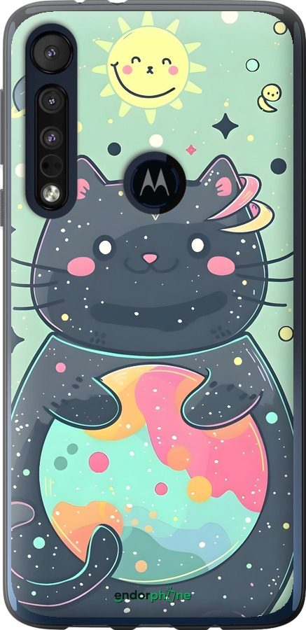 Силиконовый чехол Милый котик для Motorola One Macro - 6364u-1812 изображение 