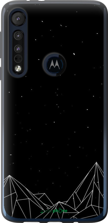 Силиконовый чехол Черно белые абстрактные горы для Motorola One Macro - 6437u-1812 изображение 