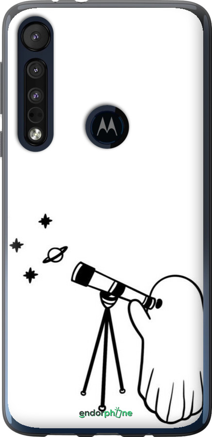 Силиконовый чехол Привидение астроном для Motorola One Macro - 6444u-1812 изображение 