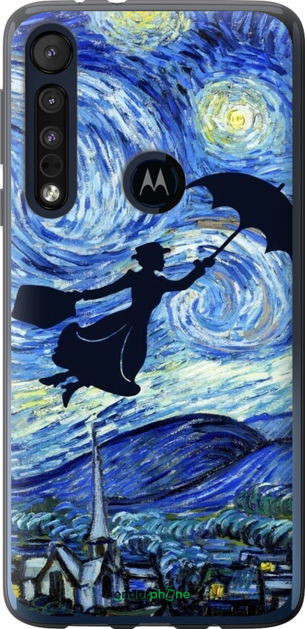 Силиконовый чехол С изображением Мэри Поппинс «Звездная ночь» для Motorola One Macro - 6487u-1812 изображение 