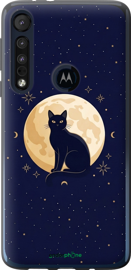 Силиконовый чехол Cute Cat Celestial/Witchy для Motorola One Macro - 6787u-1812 изображение 