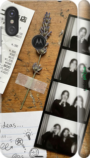 3D пластиковый матовый чехол Aesthetic Scrapbook Collage для Motorola One Power - 6773m-1588 изображение 