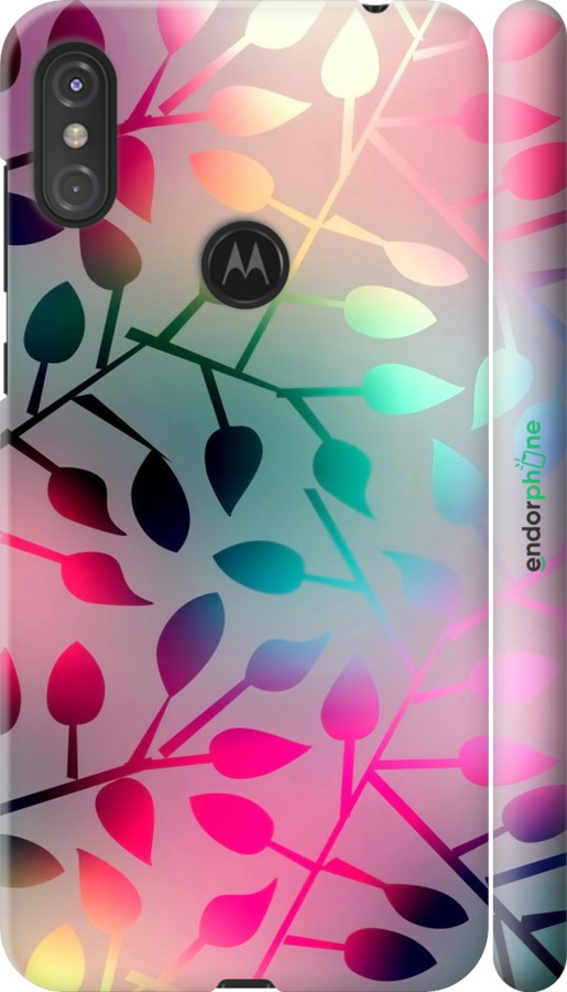 

3D пластиковий матовий чохол "Листя" для Motorola One Power