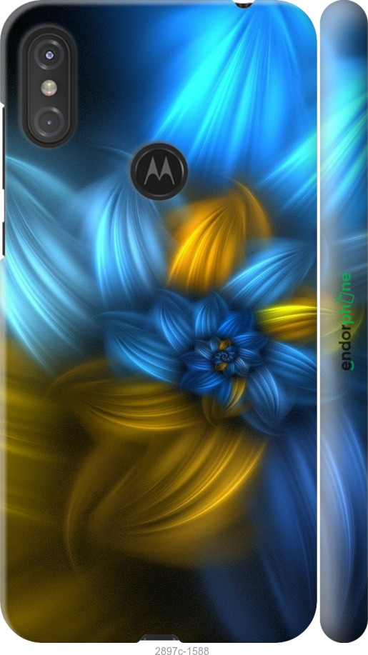 

3D пластиковий матовий чохол "Візерунок 46" для Motorola One Power, Синій