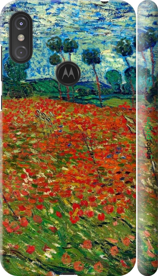 3D пластиковый матовый чехол Винсент Ван Гог-Маковое поле для Motorola One Power - 6466m-1588 изображение 
