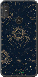 2D пластиковий чехол Celestial Harmony: Sun & Moon Gold Mystic Pattern для Motorola One Power - 6778t-1588 изображение 