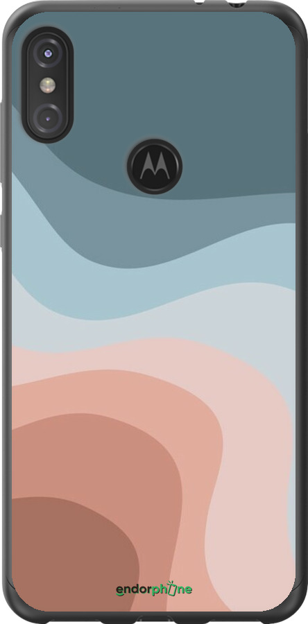 2D пластиковый чехол С синими и розовыми волнами в стиле ретро для Motorola One Power - 6532t-1588 изображение 