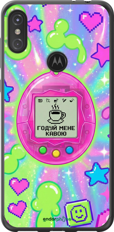 2D пластиковий чехол Y2K Aesthetic Retro Pet: Годуй мене кавою для Motorola One Power - 6784t-1588 изображение 