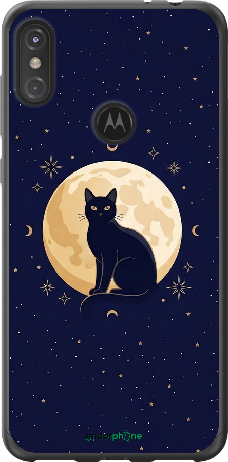 2D пластиковый чехол Cute Cat Celestial/Witchy для Motorola One Power - 6787t-1588 изображение 