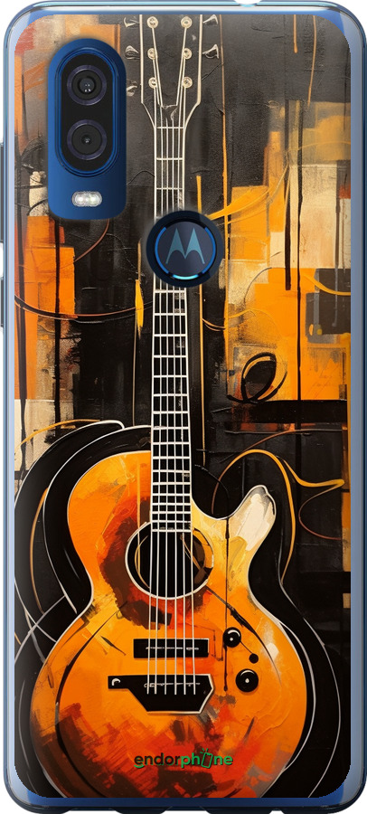 Силиконовый чехол Чехол для телефона Оранжевая Гитара для Motorola One Vision - 5934u-1782 изображение 