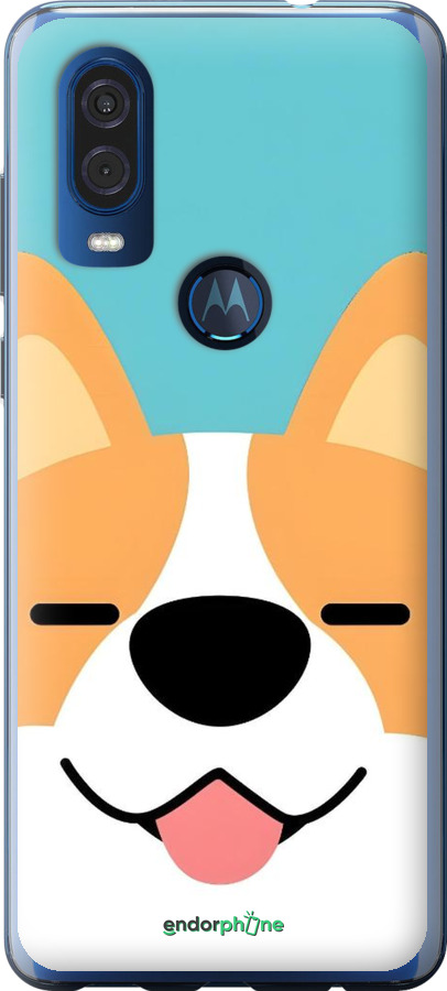 Силиконовый чехол Корги для Motorola One Vision - 6280u-1782 изображение 