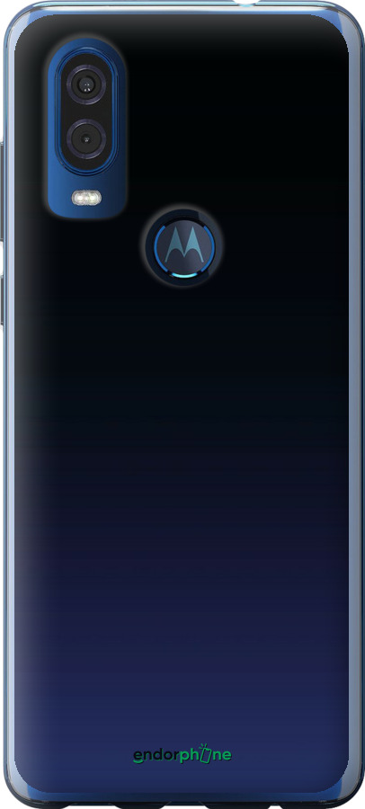 Силиконовый чехол Градиент в тёмно - синем стиле для Motorola One Vision - 6542u-1782 изображение 