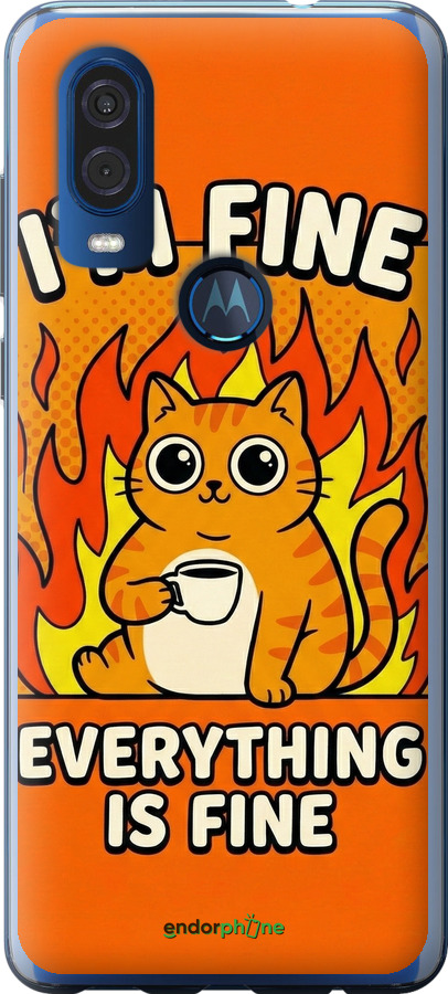 Силиконовый чехол Funny Cat для Motorola One Vision - 6786u-1782 изображение 