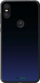 2D пластиковый чехол Градиент в тёмно - синем стиле для Motorola One - 6542t-1589 изображение 