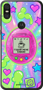 2D пластиковий чохол 'Y2K Aesthetic Retro Pet: Годуй мене кавою' для Motorola One зображення 6