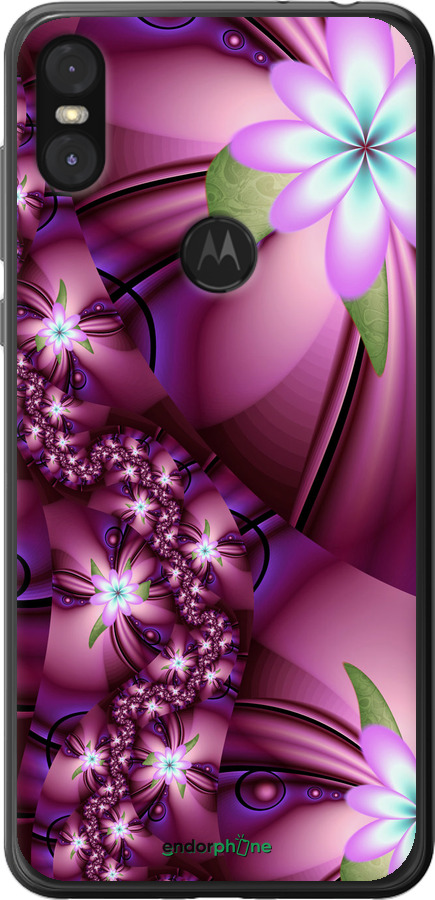 

Силіконовий чохол "Квіткова мозаїка" для Motorola One, Рожевий