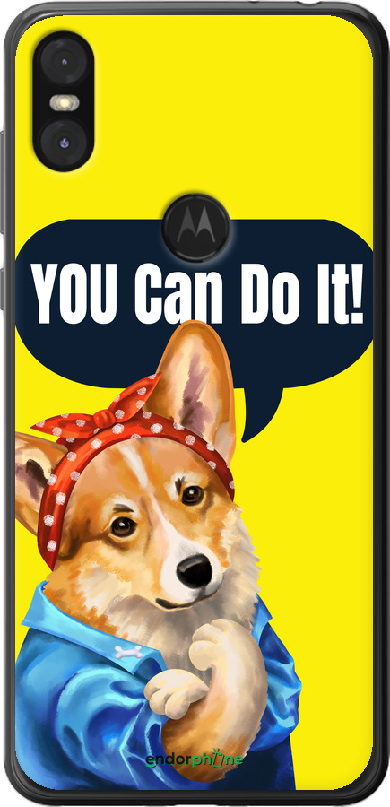 Силіконовий чехол чехол с корги You Can Do It для Motorola One - 6184u-1589 изображение 