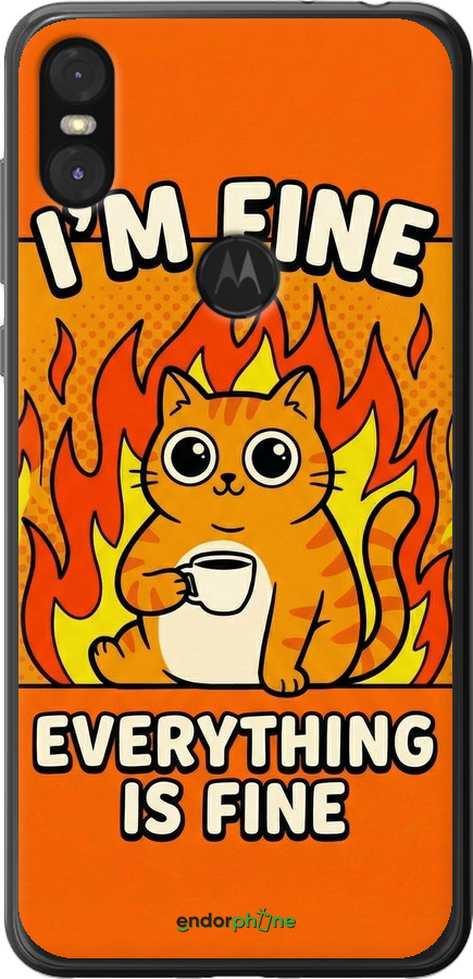 2D пластиковый чехол Funny Cat для Motorola One - 6786t-1589 изображение 