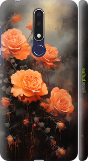 3D пластиковий матовий чехол Оранжеві троянди для Nokia 3.1 Plus - 5944m-1607 изображение 