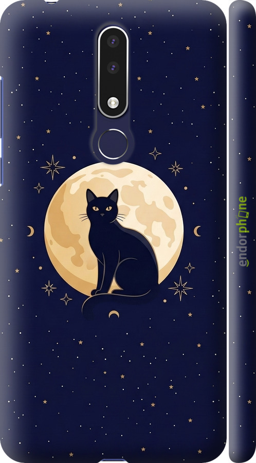 3D пластиковый матовый чехол Cute Cat Celestial/Witchy для Nokia 3.1 Plus - 6787m-1607 изображение 