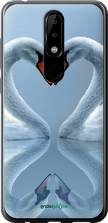2D пластиковый чехол Лебеди для Nokia 5.1 Plus - 6007t-1543 изображение 