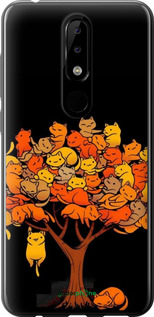2D пластиковый чехол Дерево и котики для Nokia 5.1 Plus - 6516t-1543 изображение 