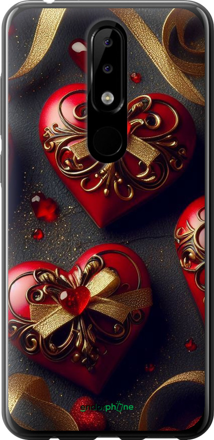 2D пластиковий чехол Сердечки v4 для Nokia 5.1 Plus - 5834t-1543 изображение 